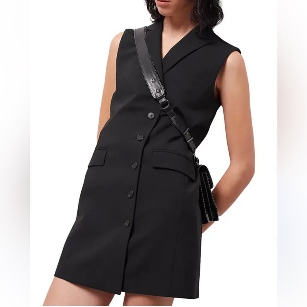 The Kooples Black Mini Sleeveless Blazer Dress(Size Small)